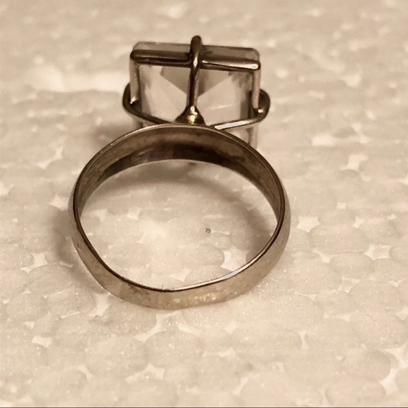 18k solid white gold with sapphire ring size 7 - Picture 16 of 16